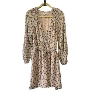 Joie Women’s 100% Silk Ruffle Sz M Floral Dress Pink Blue